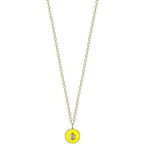Collana Donna Acciaio Gold Coccinella smalto Giallo Liu Jo Luxury