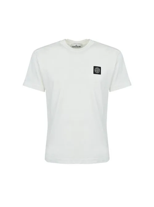 STONE ISLAND     T-shirt con logo white